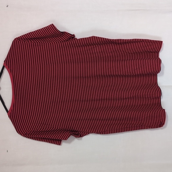 Lauren Ralph Lauren Red Black Striped Large Logo Tee Size XXL - Picture 5 of 5